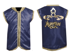 Kanong Custom Boxing Cornerman Jacket : Navy Lai Thai